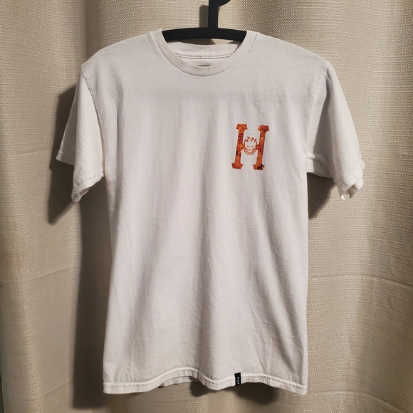 HUF Other - (4/$20) HUF Men's White T-Shirt with Orange Logo